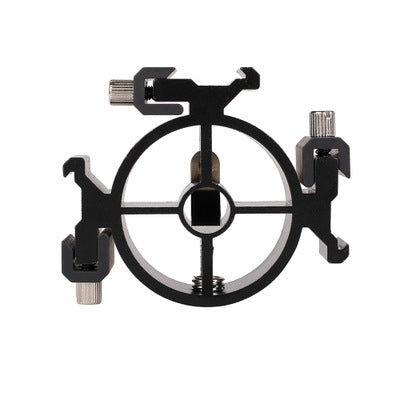 Round Field 3 Triple Head Hot Shoe Mount Adapter Flash Holder Bracket Light Stand Holder, Round Triple Heads Bracket