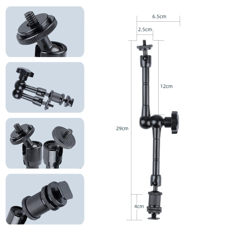 11 inch Adjustable Friction Articulating Magic Arm + Large Claws Clips, 11 inch Magic Arm + Claws Clips