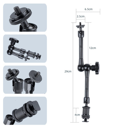 11 inch Adjustable Friction Articulating Magic Arm + Large Claws Clips, 11 inch Magic Arm + Claws Clips