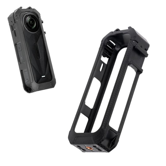 For Insta360 X5 Cold Shoe Carbon Fiber Texture ABS Plastic Protective Frame