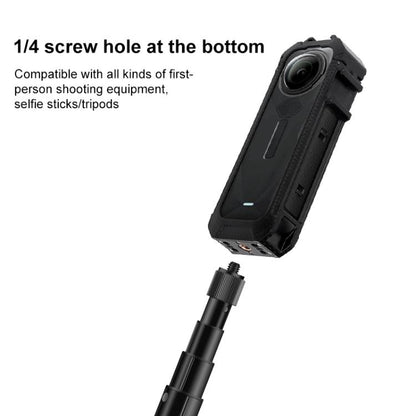 For Insta360 X5 Cold Shoe Carbon Fiber Texture ABS Plastic Protective Frame