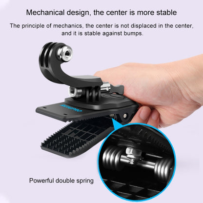 RUIGPRO 360 Degree Rotation J-Type Backpack Rec-Mounts Clip Clamp Mount with Screw for GoPro HERO9 Black / HERO8 Black /HERO7 /6 /5, DJI Osmo Action, Xiaoyi and Other Action Cameras
