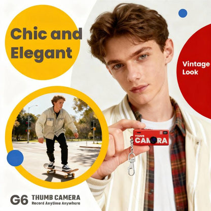 G6 Mini Digital Camera for Kids – HD Video, Keychain-Size, Wide-Angle Lens