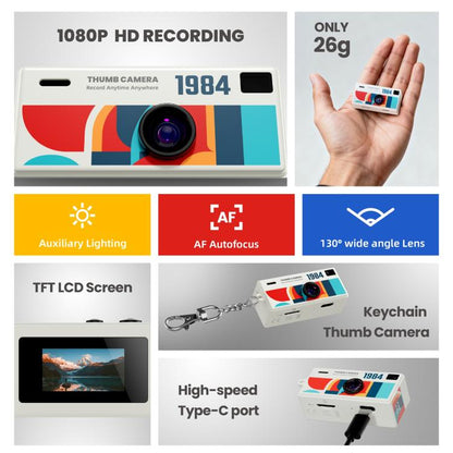 G6 Mini Digital Camera for Kids – HD Video, Keychain-Size, Wide-Angle Lens