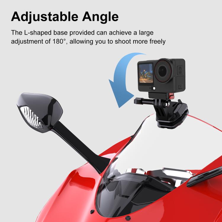 Motorcycle Windshield Action Camera Mount Clip for GoPro Hero12 Black / DJI Osmo Action 4 / Insta360 X4 / Ace Pro and Other Action Cameras, Windshield Clip I