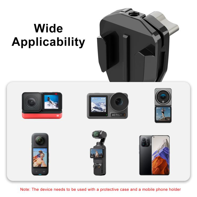 Motorcycle Windshield Action Camera Mount Clip for GoPro Hero12 Black / DJI Osmo Action 4 / Insta360 X4 / Ace Pro and Other Action Cameras, Windshield Clip I