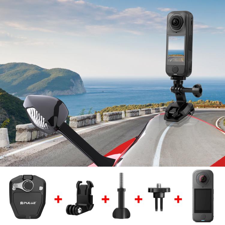 Motorcycle Windshield Action Camera Mount Clip for GoPro Hero12 Black / DJI Osmo Action 4 / Insta360 X4 / Ace Pro and Other Action Cameras, Windshield Clip I