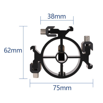 Round Field 3 Triple Head Hot Shoe Mount Adapter Flash Holder Bracket Light Stand Holder, Round Triple Heads Bracket