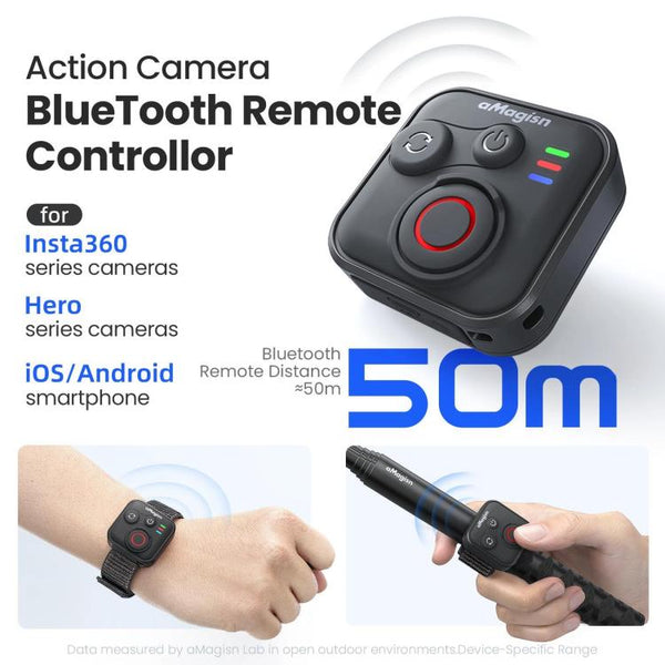 aMagisn Bluetooth Remote for Insta360, GoPro – 50m