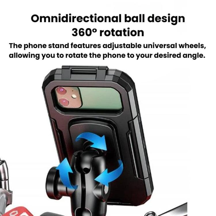 Motorcycle Heightened Rainproof Case Mount Bicycle Waterproof Box Phone Holder, Large Handlebar, Large Rearview Mirror, Small Handlebar, Small Rearview Mirror