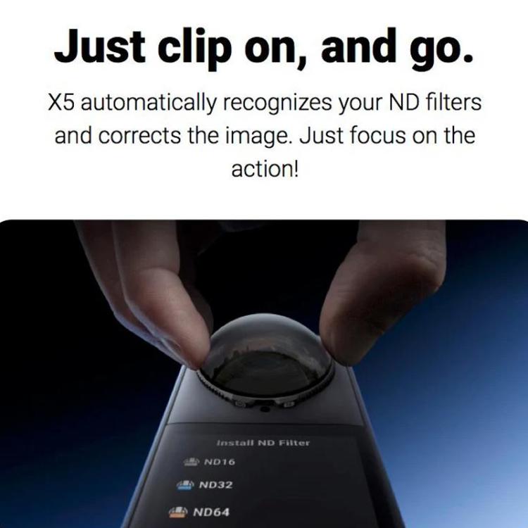 Insta360 X5 ND Filter Set — ND16/32/64 Glass Lens Protectors