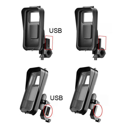 Waterproof Navigation Phone Holder For Motorcycles And Bicycles, Handlebar Charging, Handlebar Standard, Rearview Mirror Charging, Rearview Mirror Standard