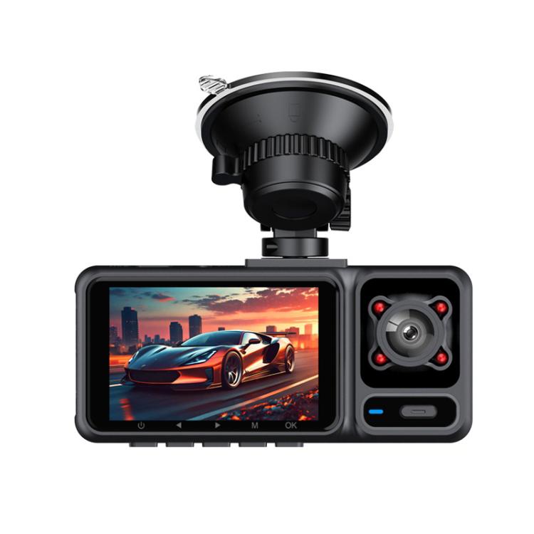 2-Inch WIFI Mobile Phone Playback 4K HD Night Vision Dashcam,Front+Interior+Rear