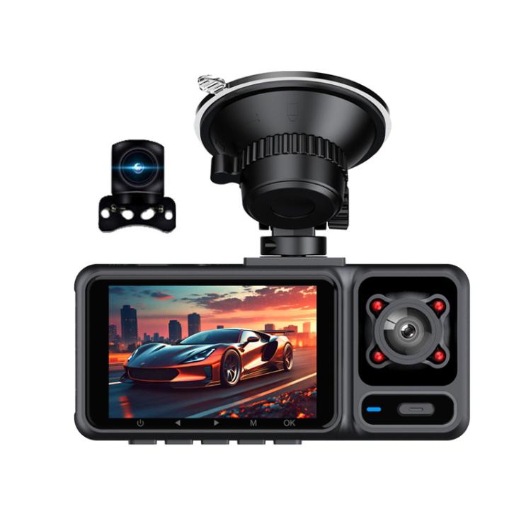 2-Inch WIFI Mobile Phone Playback 4K HD Night Vision Dashcam,Front+Interior+Rear