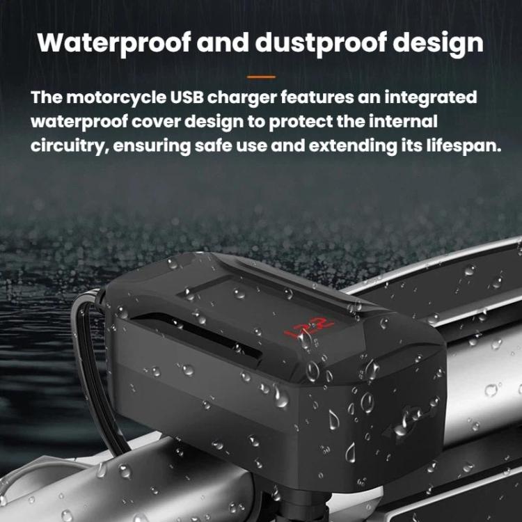 Waterproof Dustproof Motorcycle Phone Charger Retractable USB Charging Cable with 3 way charging. Best Motorcycle charger