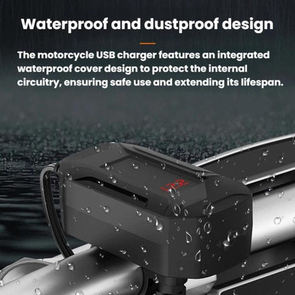 Waterproof Dustproof Motorcycle Phone Charger Retractable USB Charging Cable with 3 way charging. Best Motorcycle charger