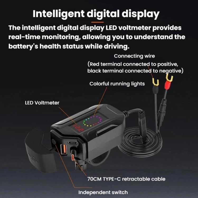 Waterproof Dustproof Motorcycle Phone Charger Retractable USB Charging Cable with 3 way charging. Best Motorcycle charger