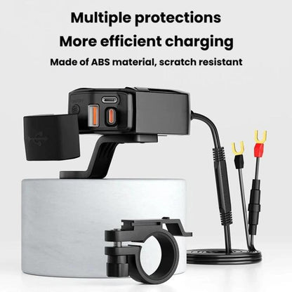 Waterproof Dustproof Motorcycle Phone Charger Retractable USB Charging Cable with 3 way charging. Best Motorcycle charger