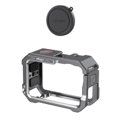 For DJI OSMO Action 6 aMagisn Metal Cage Quick Release Protective Frame with Silicone Lens Cap, Action 6 Metal Cage