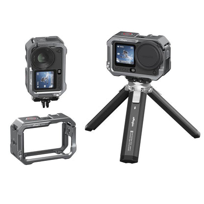 For DJI OSMO Action 6 aMagisn Metal Cage Quick Release Protective Frame with Silicone Lens Cap, Action 6 Metal Cage