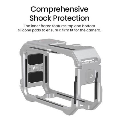 For DJI OSMO Action 6 aMagisn Metal Cage Quick Release Protective Frame with Silicone Lens Cap, Action 6 Metal Cage