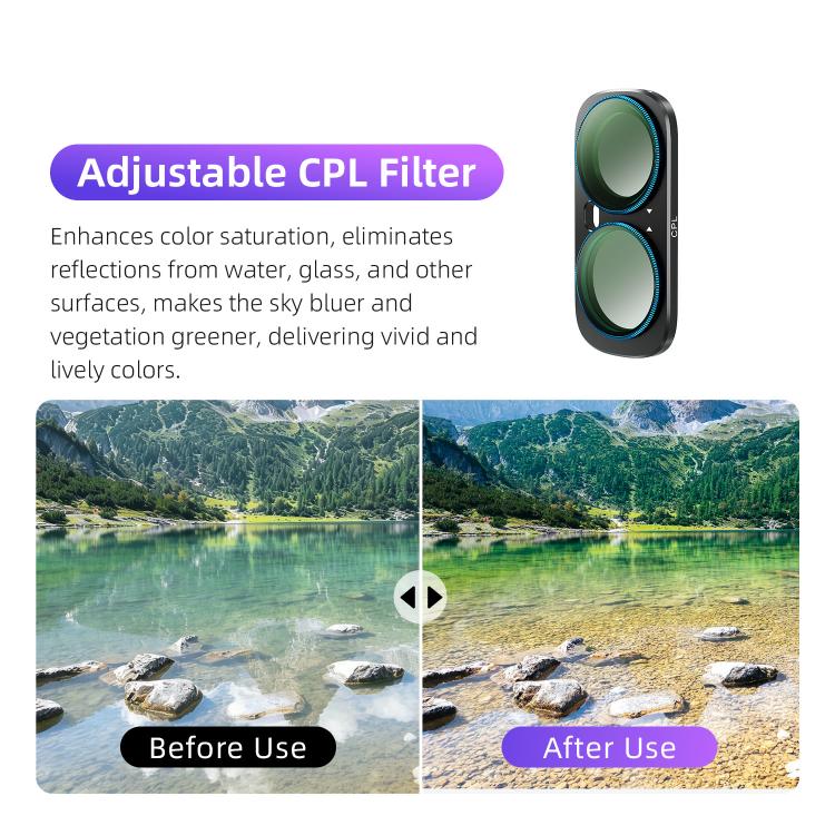 For Insta360 Luna Ultra aMagisn Magnetic Lens Filter, Adj CPL/UV/Black Mist/VND2-32/LPR, Adj CPL/UV/Black Mist/VND2-32, Adj CPL/VND2-32, ND8/16/32/64/128, Adjustable CPL Filter, 1/4 Black Diffusion, LPR, ND8, ND16, ND32, ND64, ND128, 6-Point Star