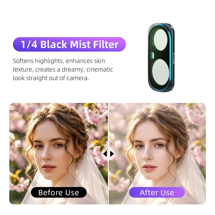 For Insta360 Luna Ultra aMagisn Magnetic Lens Filter, Adj CPL/UV/Black Mist/VND2-32/LPR, Adj CPL/UV/Black Mist/VND2-32, Adj CPL/VND2-32, ND8/16/32/64/128, Adjustable CPL Filter, 1/4 Black Diffusion, LPR, ND8, ND16, ND32, ND64, ND128, 6-Point Star