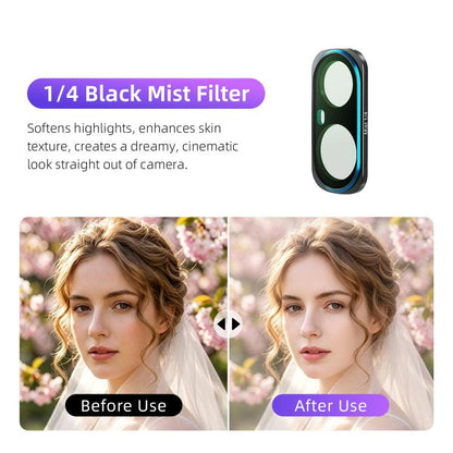 For Insta360 Luna Ultra aMagisn Magnetic Lens Filter, Adj CPL/UV/Black Mist/VND2-32/LPR, Adj CPL/UV/Black Mist/VND2-32, Adj CPL/VND2-32, ND8/16/32/64/128, Adjustable CPL Filter, 1/4 Black Diffusion, LPR, ND8, ND16, ND32, ND64, ND128, 6-Point Star