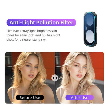 For Insta360 Luna Ultra aMagisn Magnetic Lens Filter, Adj CPL/UV/Black Mist/VND2-32/LPR, Adj CPL/UV/Black Mist/VND2-32, Adj CPL/VND2-32, ND8/16/32/64/128, Adjustable CPL Filter, 1/4 Black Diffusion, LPR, ND8, ND16, ND32, ND64, ND128, 6-Point Star