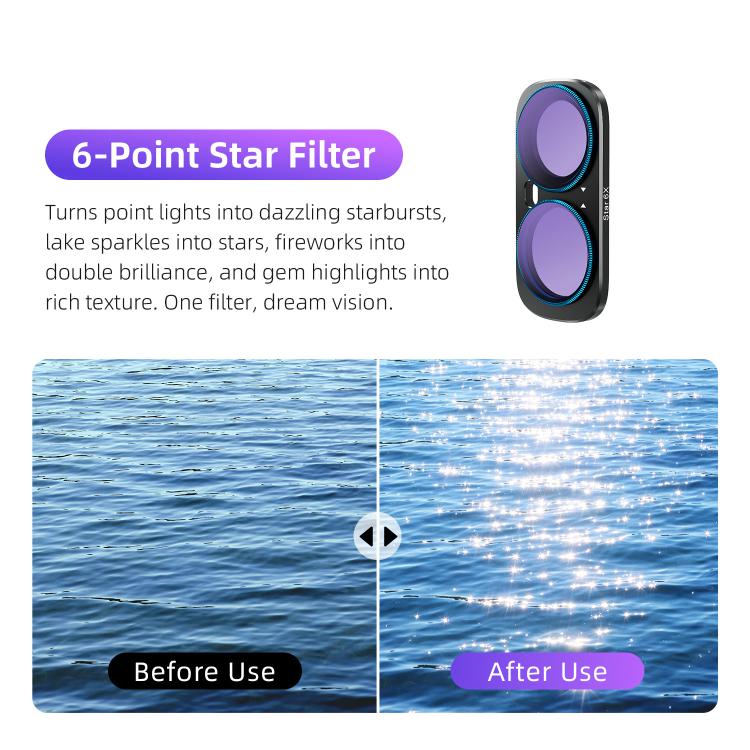 For Insta360 Luna Ultra aMagisn Magnetic Lens Filter, Adj CPL/UV/Black Mist/VND2-32/LPR, Adj CPL/UV/Black Mist/VND2-32, Adj CPL/VND2-32, ND8/16/32/64/128, Adjustable CPL Filter, 1/4 Black Diffusion, LPR, ND8, ND16, ND32, ND64, ND128, 6-Point Star