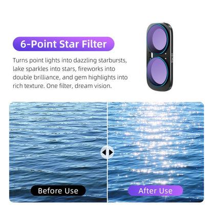 For Insta360 Luna Ultra aMagisn Magnetic Lens Filter, Adj CPL/UV/Black Mist/VND2-32/LPR, Adj CPL/UV/Black Mist/VND2-32, Adj CPL/VND2-32, ND8/16/32/64/128, Adjustable CPL Filter, 1/4 Black Diffusion, LPR, ND8, ND16, ND32, ND64, ND128, 6-Point Star