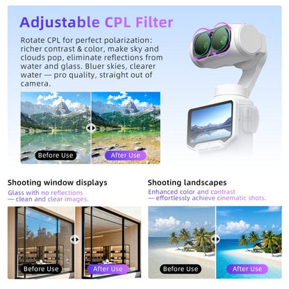For Insta360 Luna Ultra aMagisn Magnetic Lens Filter, Adj CPL/UV/Black Mist/VND2-32/LPR, Adj CPL/UV/Black Mist/VND2-32, Adj CPL/VND2-32, ND8/16/32/64/128, Adjustable CPL Filter, 1/4 Black Diffusion, LPR, ND8, ND16, ND32, ND64, ND128, 6-Point Star