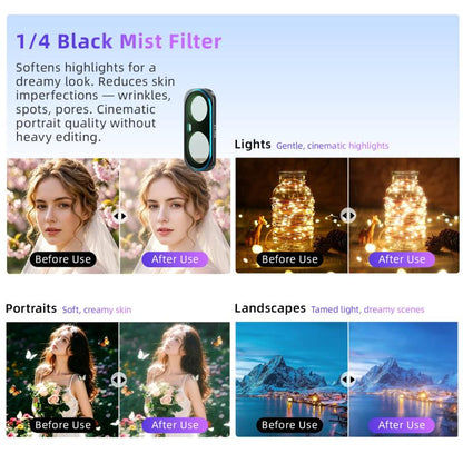 For Insta360 Luna Ultra aMagisn Magnetic Lens Filter, Adj CPL/UV/Black Mist/VND2-32/LPR, Adj CPL/UV/Black Mist/VND2-32, Adj CPL/VND2-32, ND8/16/32/64/128, Adjustable CPL Filter, 1/4 Black Diffusion, LPR, ND8, ND16, ND32, ND64, ND128, 6-Point Star